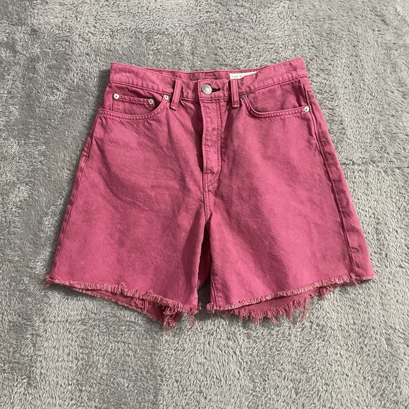 Rag & Bone Shorts‎ Womens 28 Maya High Rise 6" Shorts Fuchsia 90s Style Raw Hems - Picture 1 of 10